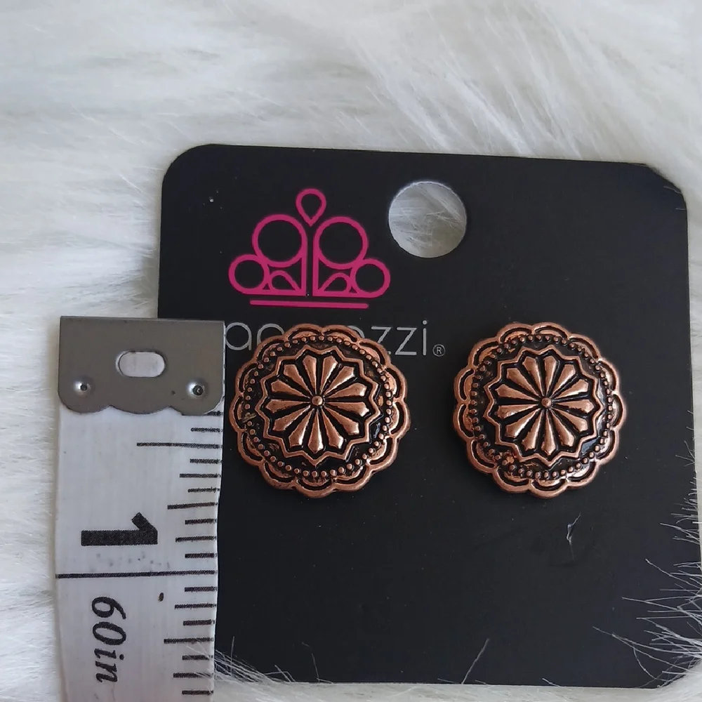 Paparazzi Copper Sunburst Earrings - Picture 6 of 6